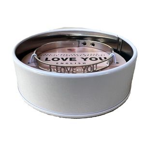 Women’s Love Accent Stainless Steel Adjustable Bangle